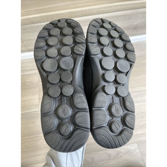 Women's Skechers Go Walk Black Sparkly hyper pillars Size 10 Slip-on’s Mint! - Picture 4 of 11